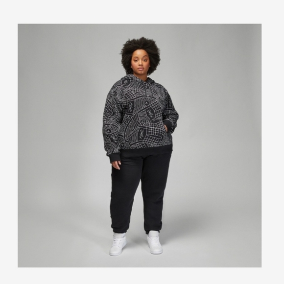 Nike Jordan Womens Plus Size Brooklyn Pullover Hoodie - Picture 4 of 9